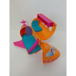 Vintage 2002 Polly Pocket Groovy Getaway Jet Vacation Plane Only. Missing Pieces